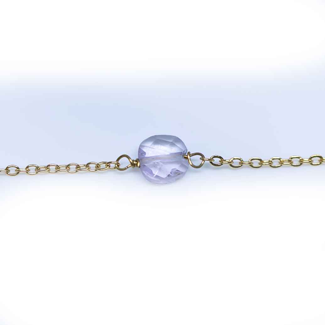Amethyste 5mm Necklace - Aquarius Birthstone -