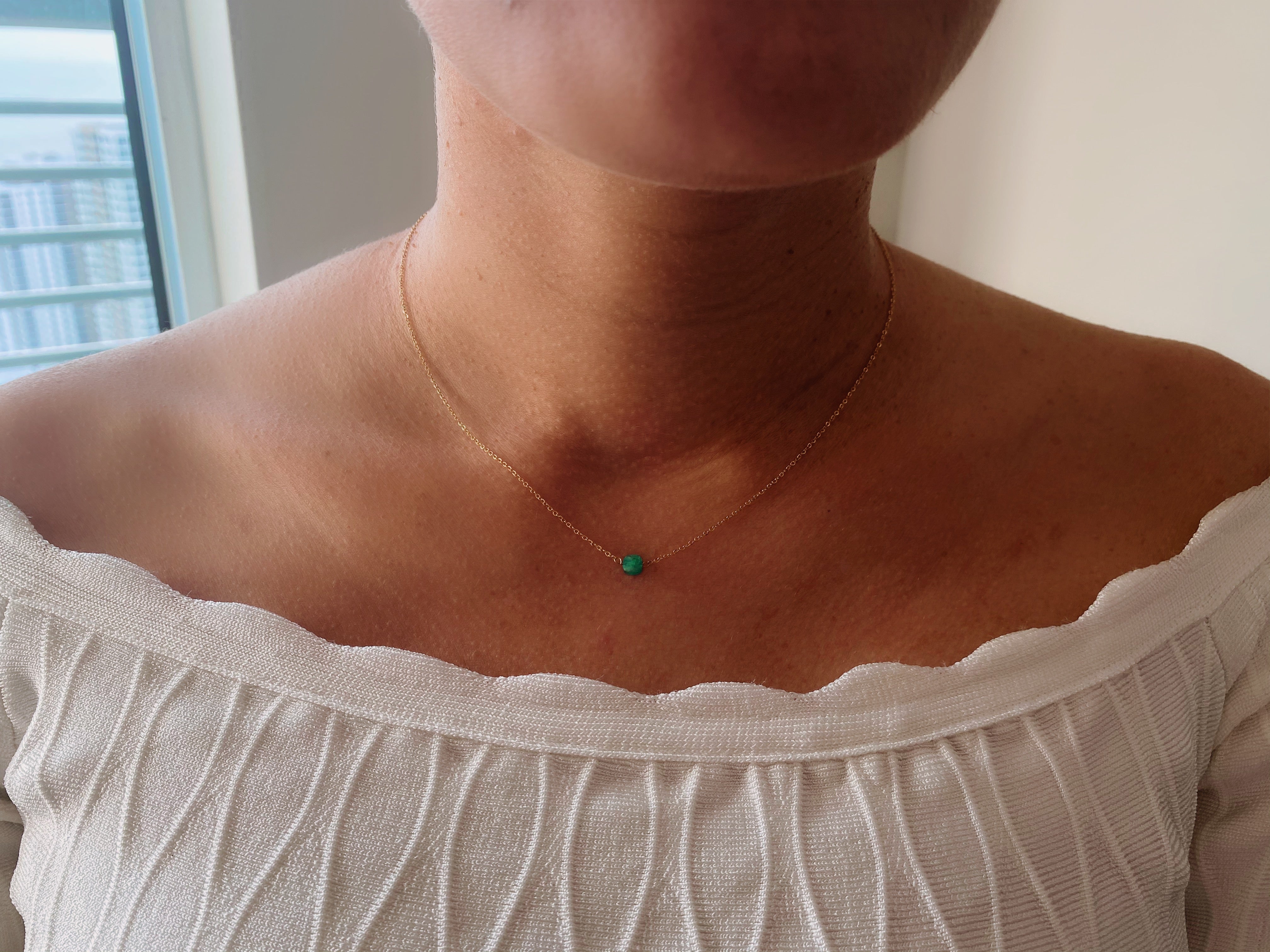 Dark Amazonite 5mm Necklace - Scorpio Birthstone - – Jaharii Jewelry