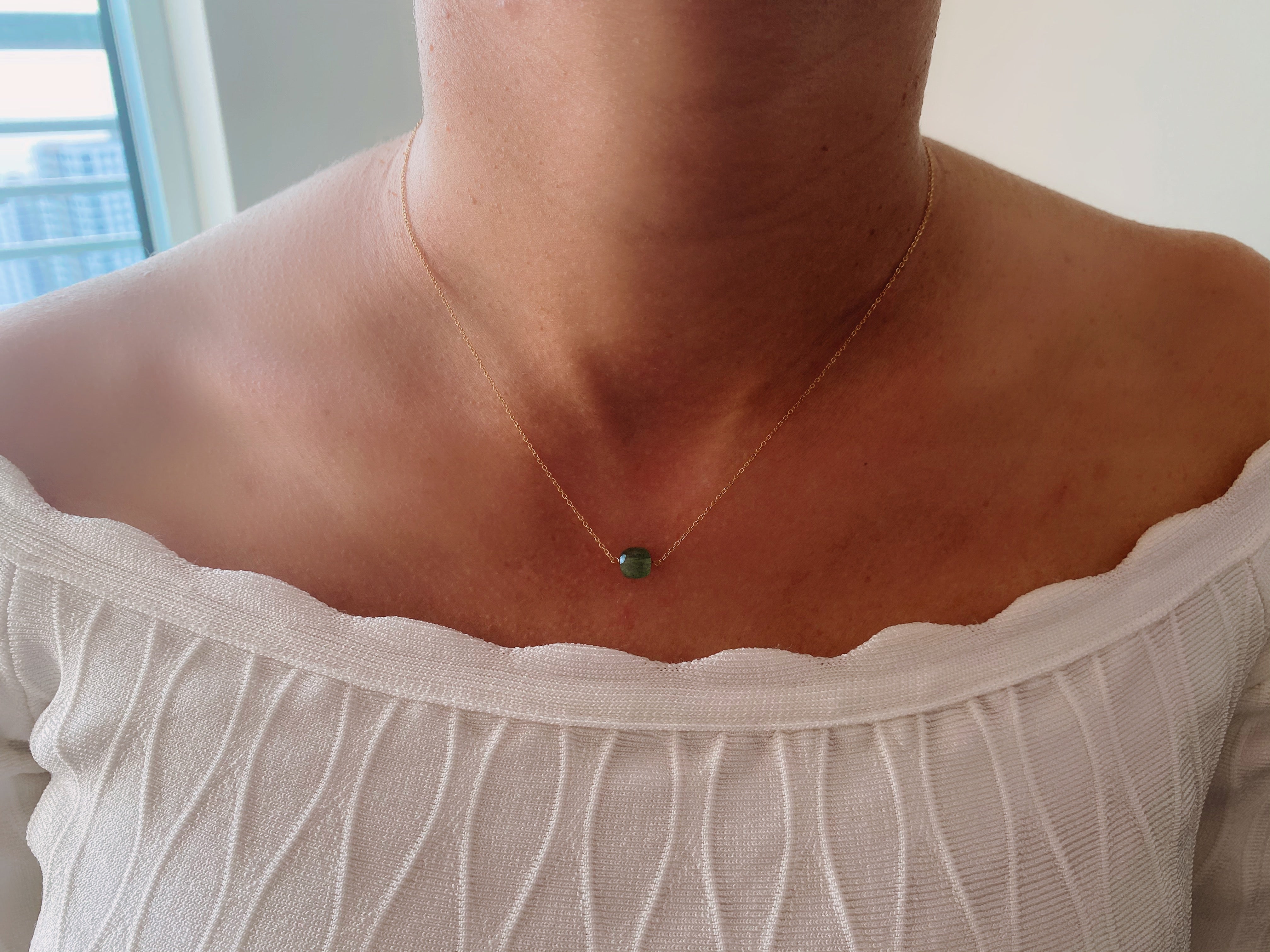 Green Aventurine 7mm Necklace -Libra Birthstone -