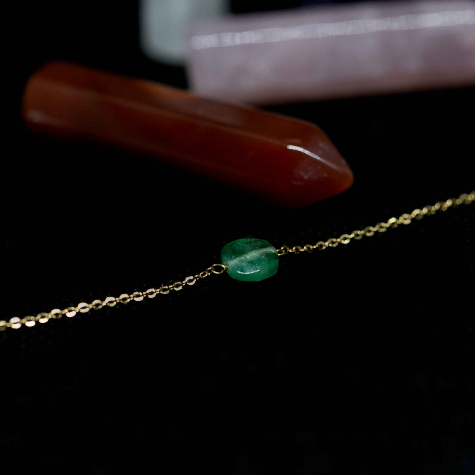Green Aventurine Bracelet 7mm - Libra Birthstone -