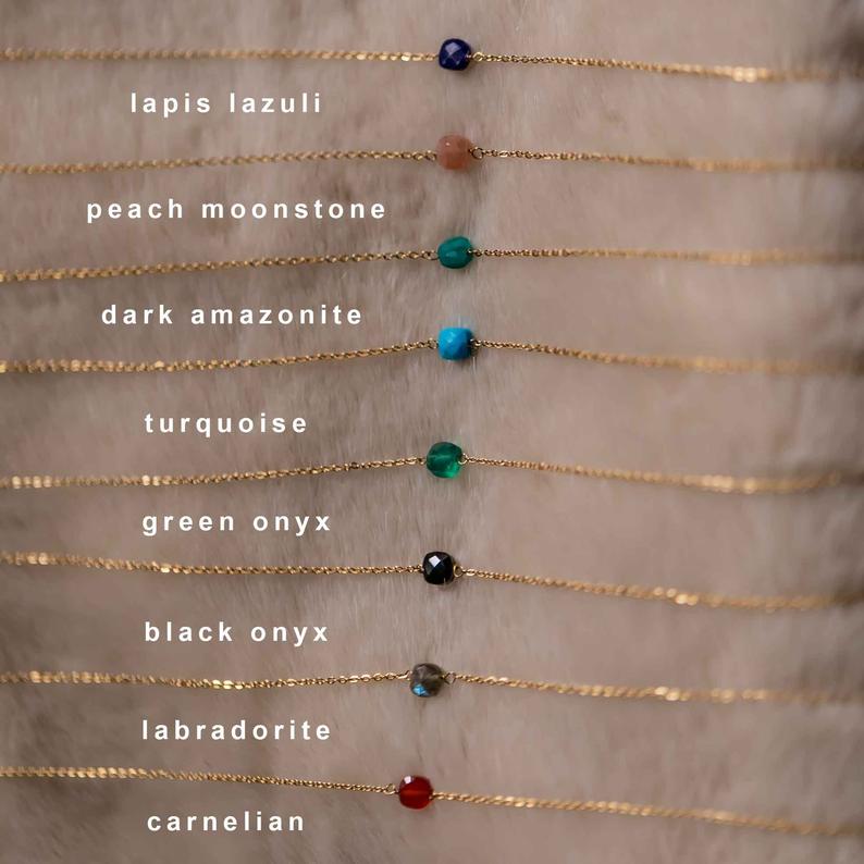 Black Onyx 5mm Necklace - Leo Birthstone -