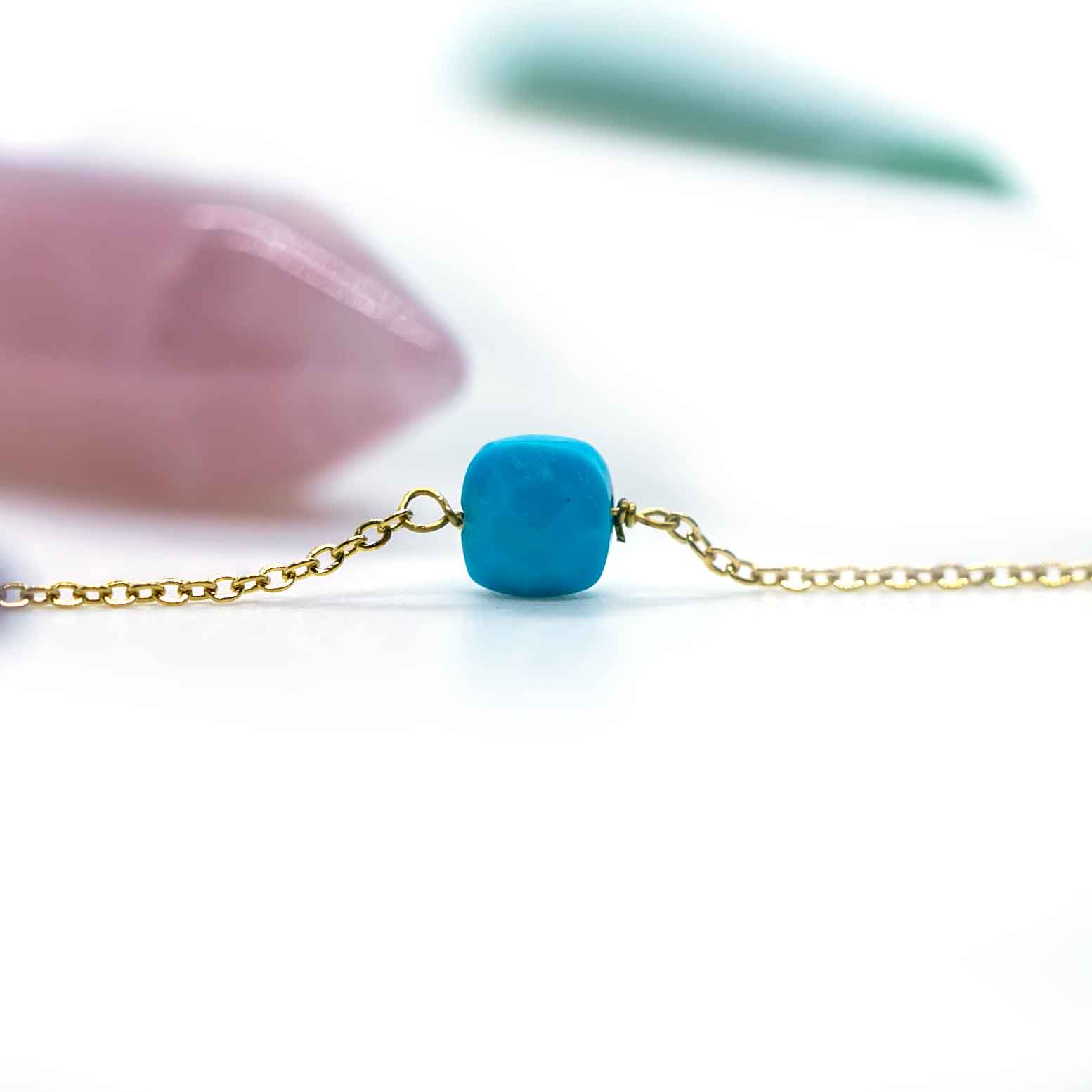 Turquoise 5mm Necklace - Capricorn Birthstone -
