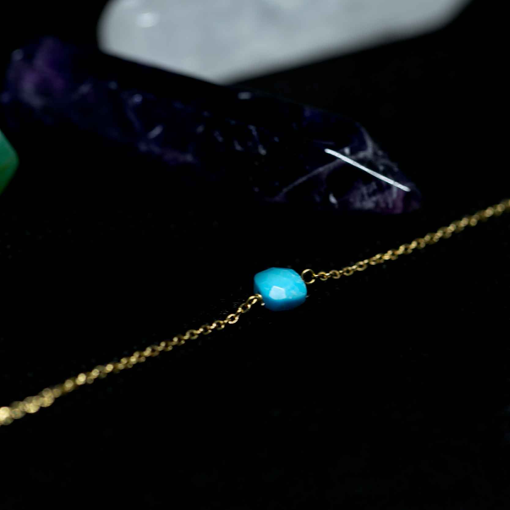Turquoise Bracelet 5mm - Capricorn Birthstone -